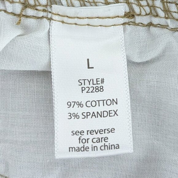 ACTIVE USA, Tan Brown Cuffed Mid Rise Stretch Cotton Shorts; Size L - Picture 4 of 5